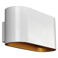 1235-W/G Zumaline CONCEPTKINKIET / WALL LAMP  1*G9 MAX 42W WHITE ALUMINIUM WITH GOLD INSIDE
